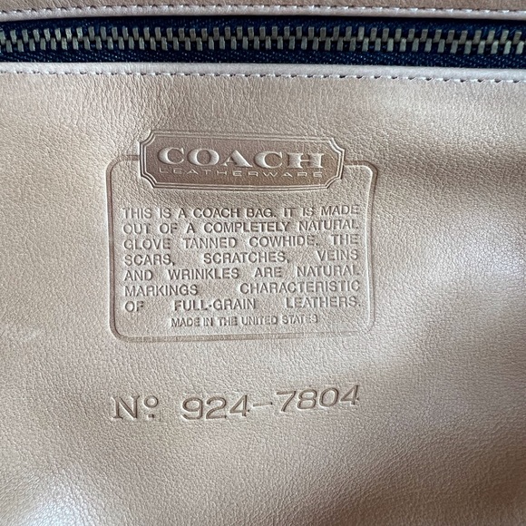 80's COACH Tan Leather Vintage Large Shopper Tote Bag Made in The United States - Picture 11 of 17